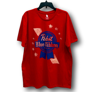 Pabst Blue Ribbon Beer USA Patriotic Graphic T-Shirt - Size Extra Large XL - NWT